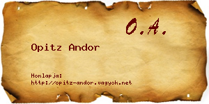 Opitz Andor névjegykártya
